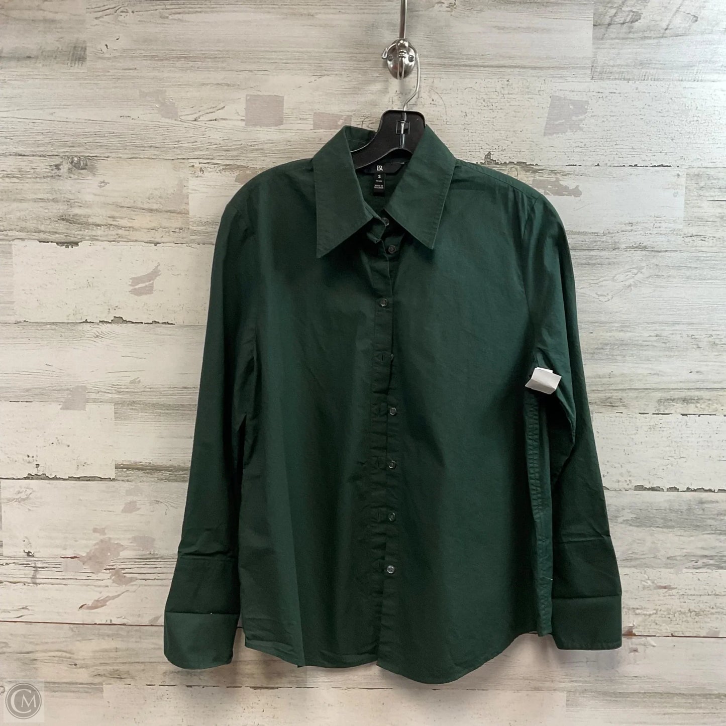 Blouse Long Sleeve By Banana Republic In Green, Size: Sp