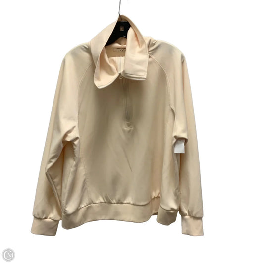 Athletic Top Long Sleeve Collar By UVN In Cream, Size: 2x