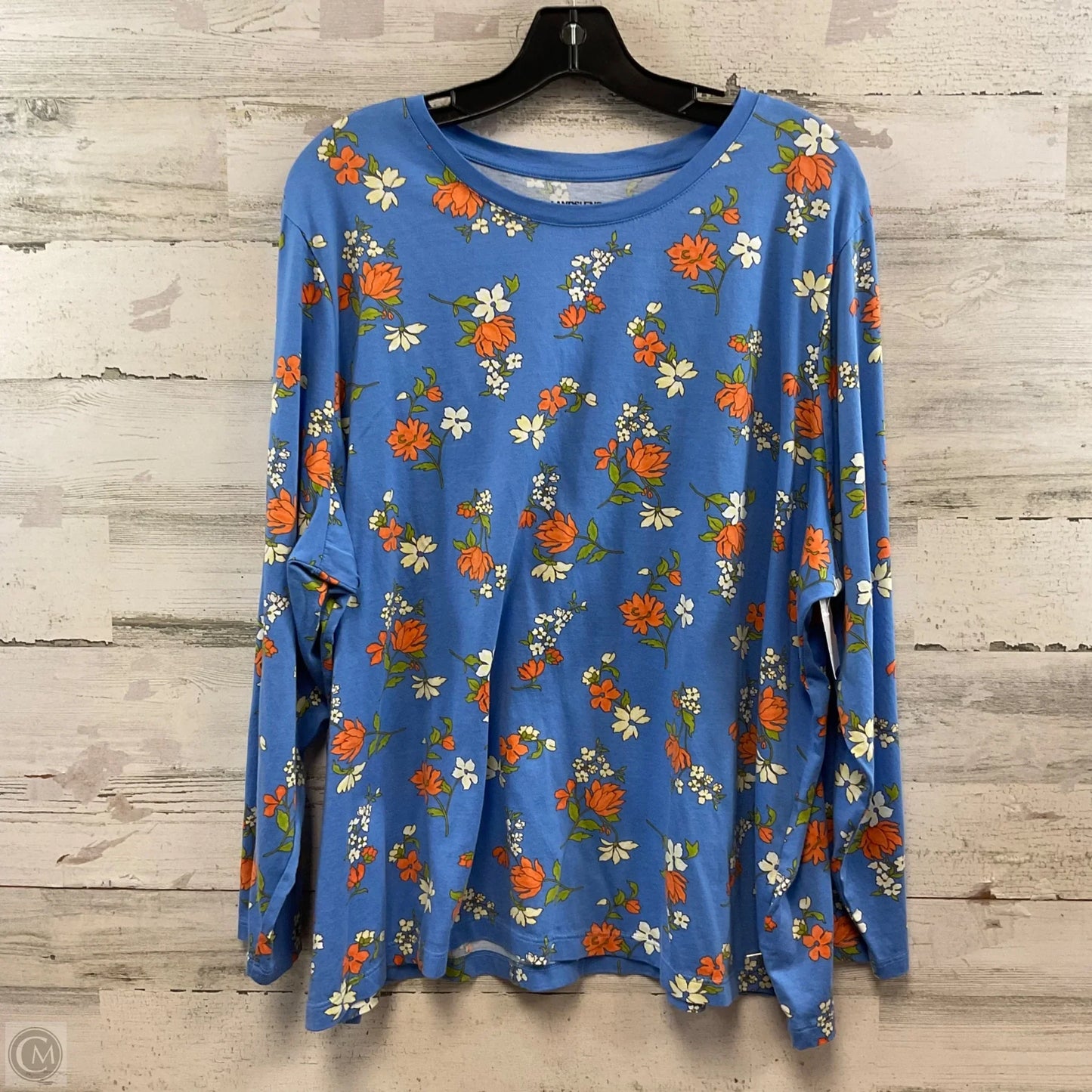 Top Long Sleeve Basic By Lands End In Blue, Size: 2x petite