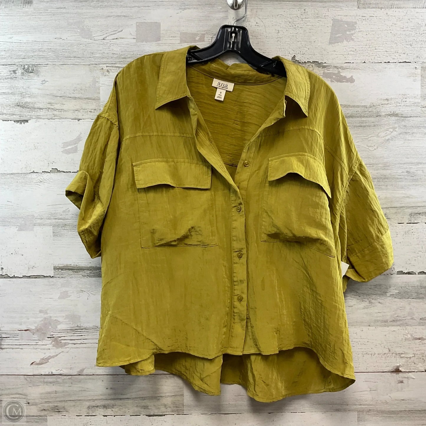 Blouse Short Sleeve By Ana In Green, Size: 1x