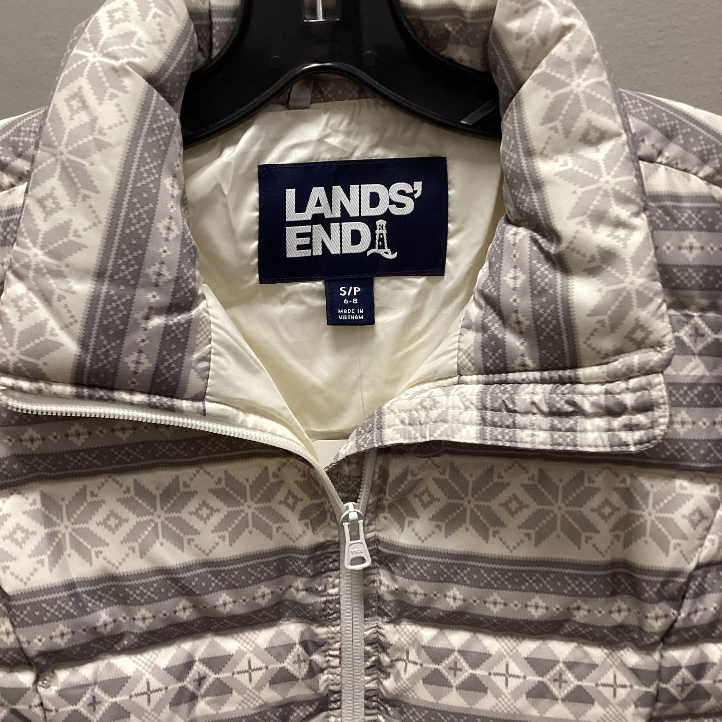 Vest Puffer & Quilted By Lands End In Grey White, Size: S