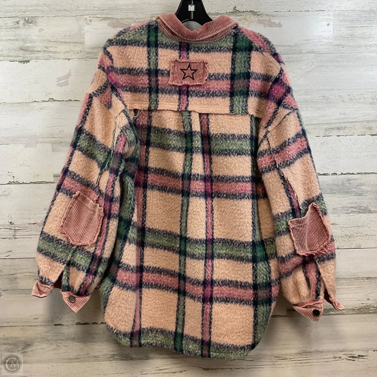 Jacket Shirt By Pol In Pink, Size: S