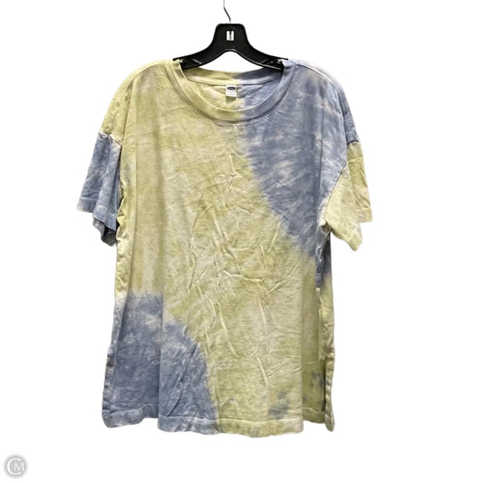 Top Short Sleeve Basic By Old Navy In Blue & Yellow, Size: L