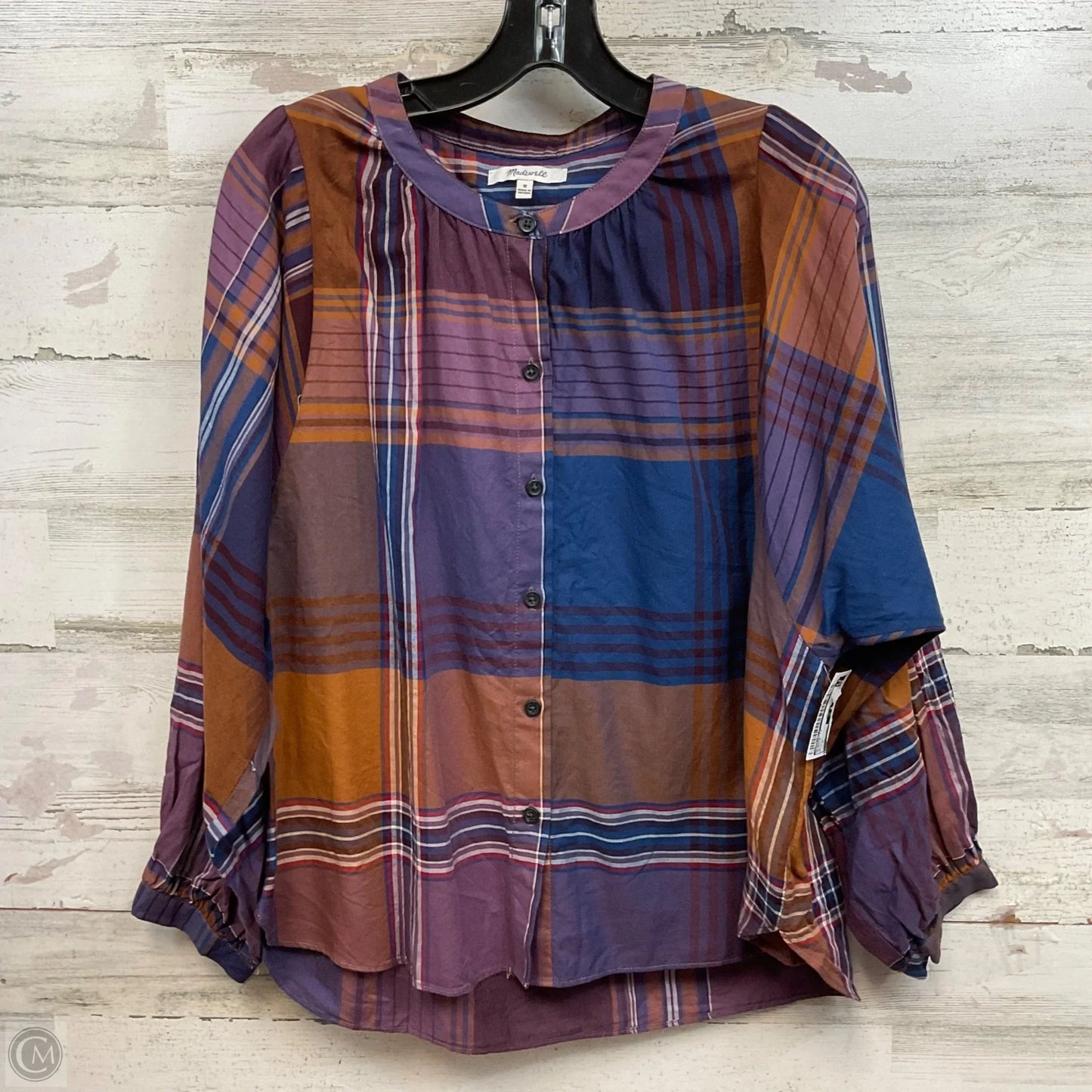 Blouse Long Sleeve By Madewell In Purple, Size: M