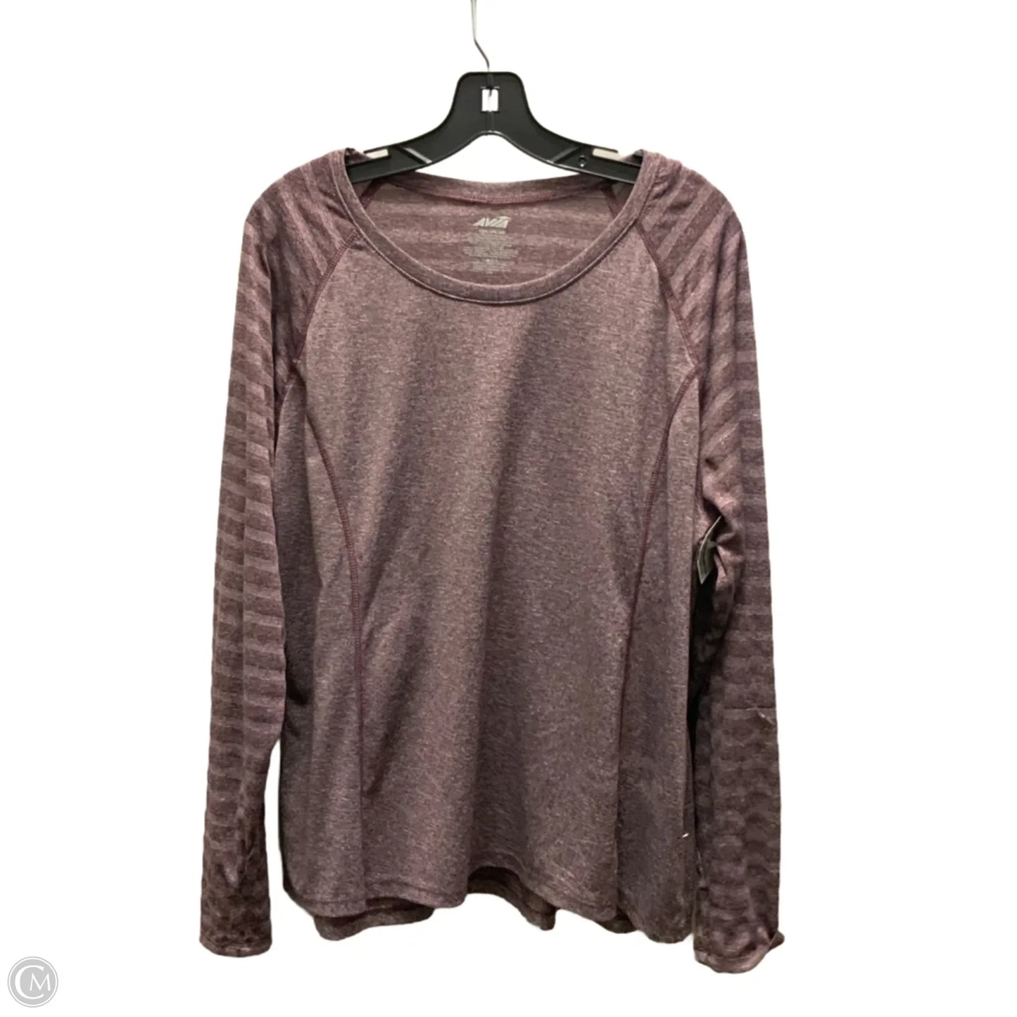 Athletic Top Long Sleeve Crewneck By Avia In Purple, Size: 3x