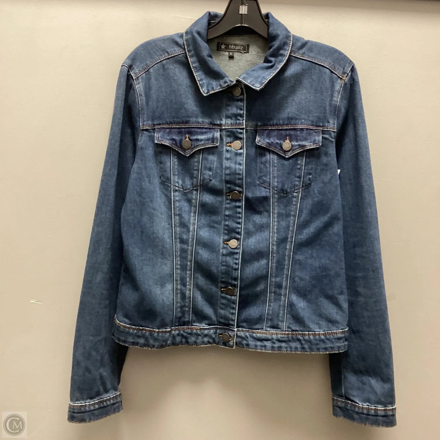 Jacket Denim By Htrailz In Blue Denim, Size: L