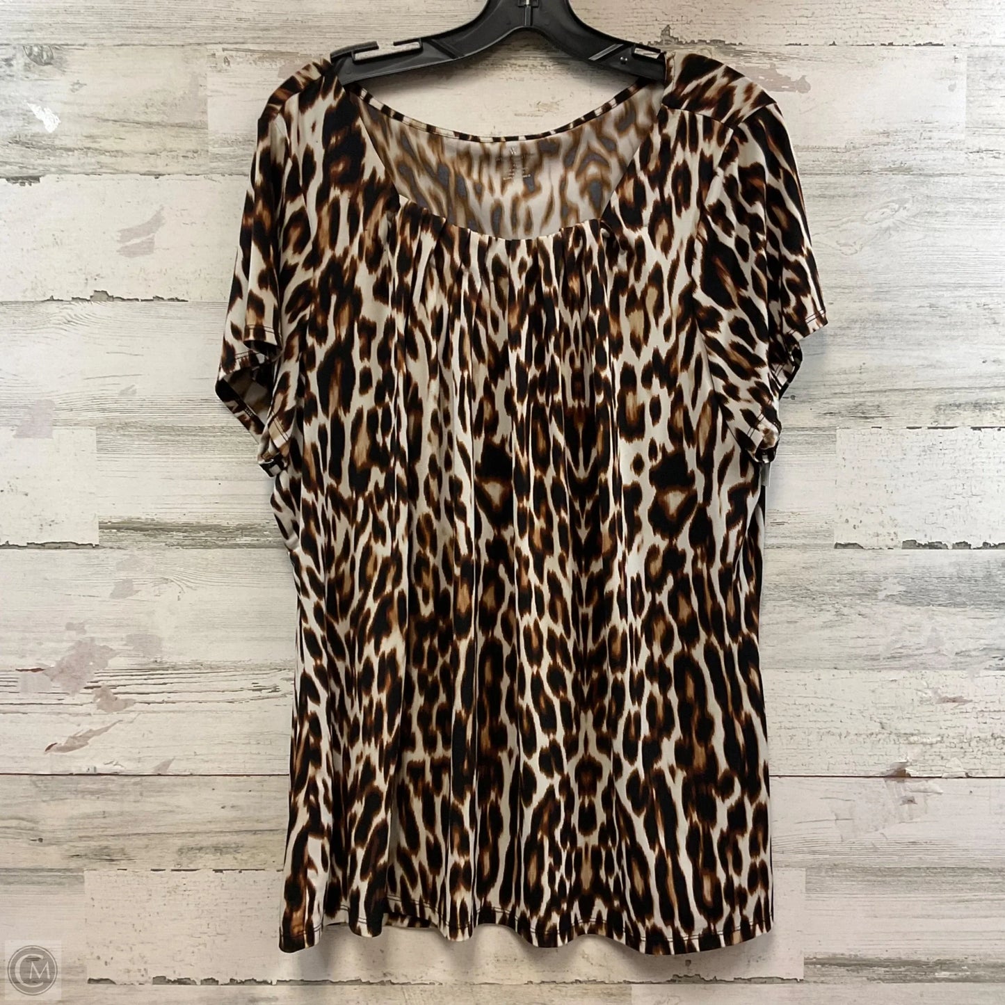 Blouse Short Sleeve By Worthington In Brown, Size: 2x