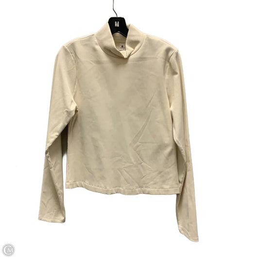 Athletic Top Long Sleeve Collar By 90 Degrees By Reflex In Cream, Size: Xl