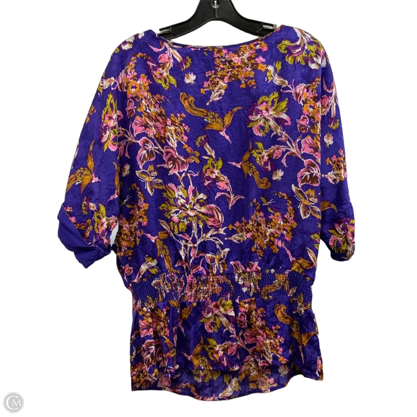 Blouse Short Sleeve By Bcbgmaxazria In Purple, Size: M