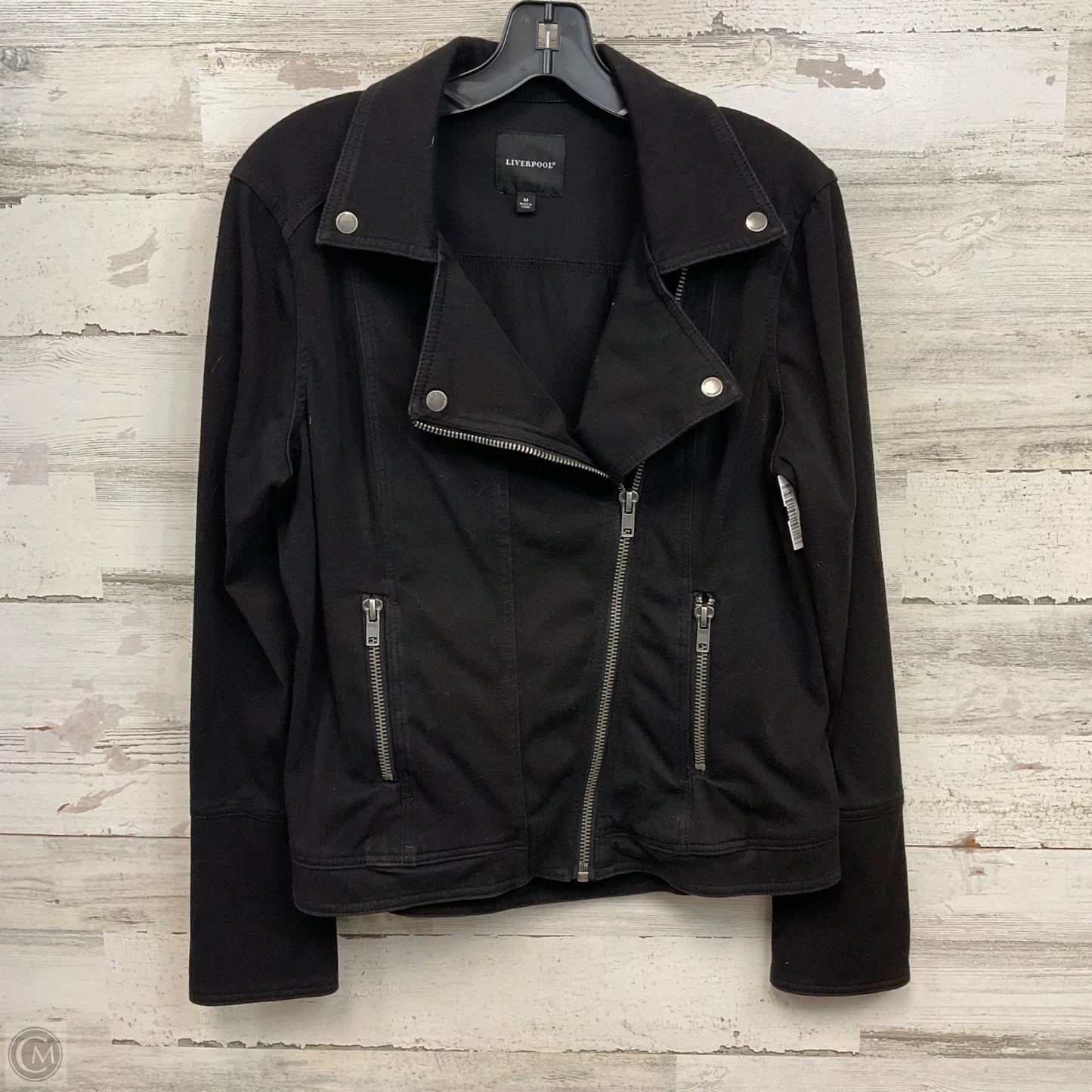 Jacket Denim By Liverpool In Black Denim, Size: M