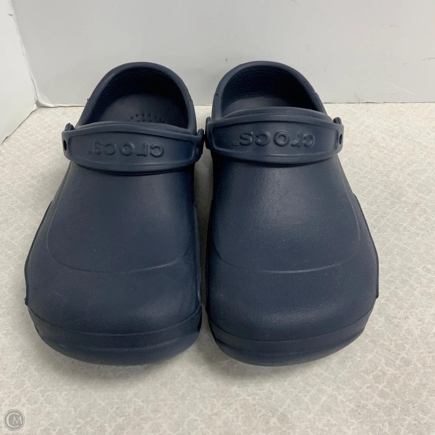 Sandals Flats By Crocs In Blue, Size: 7