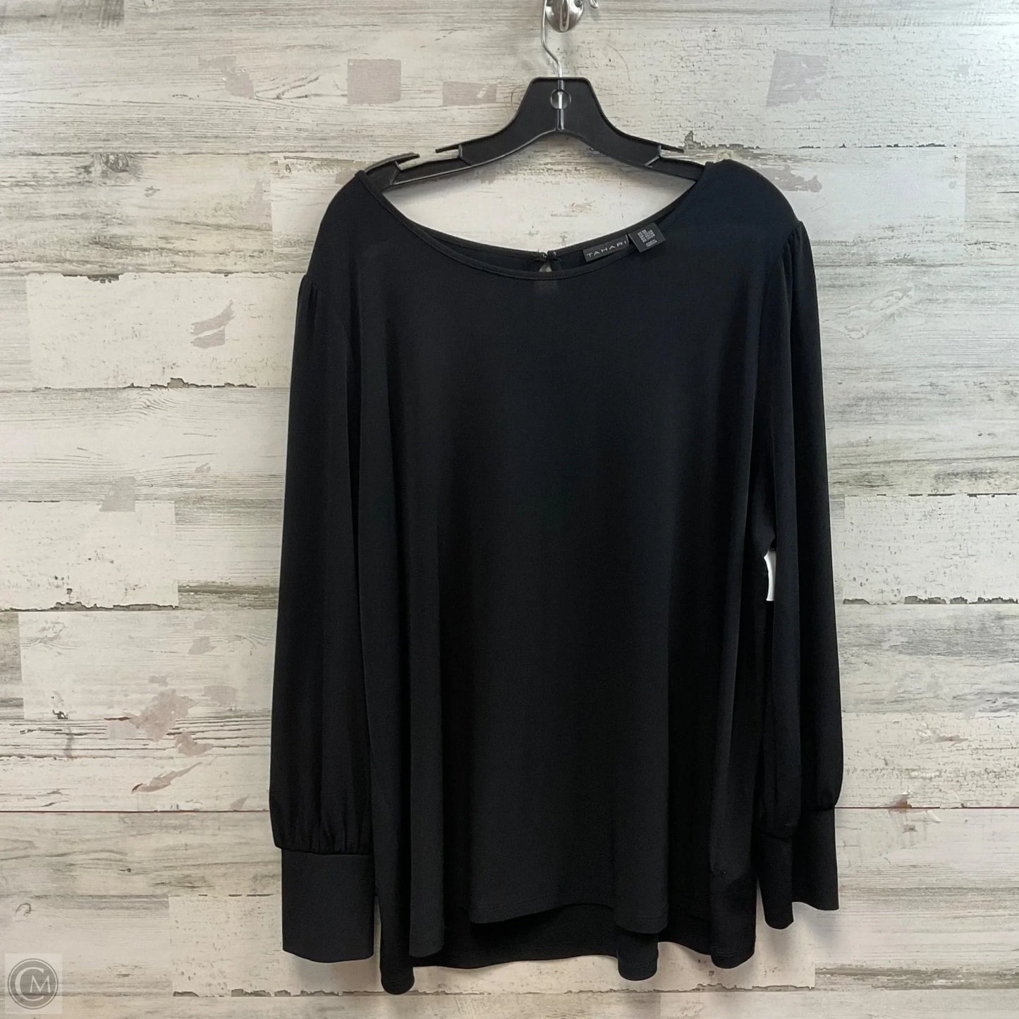 Blouse Long Sleeve By Tahari In Black, Size: 2x