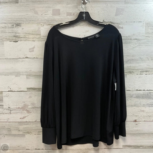 Blouse Long Sleeve By Tahari In Black, Size: 2x