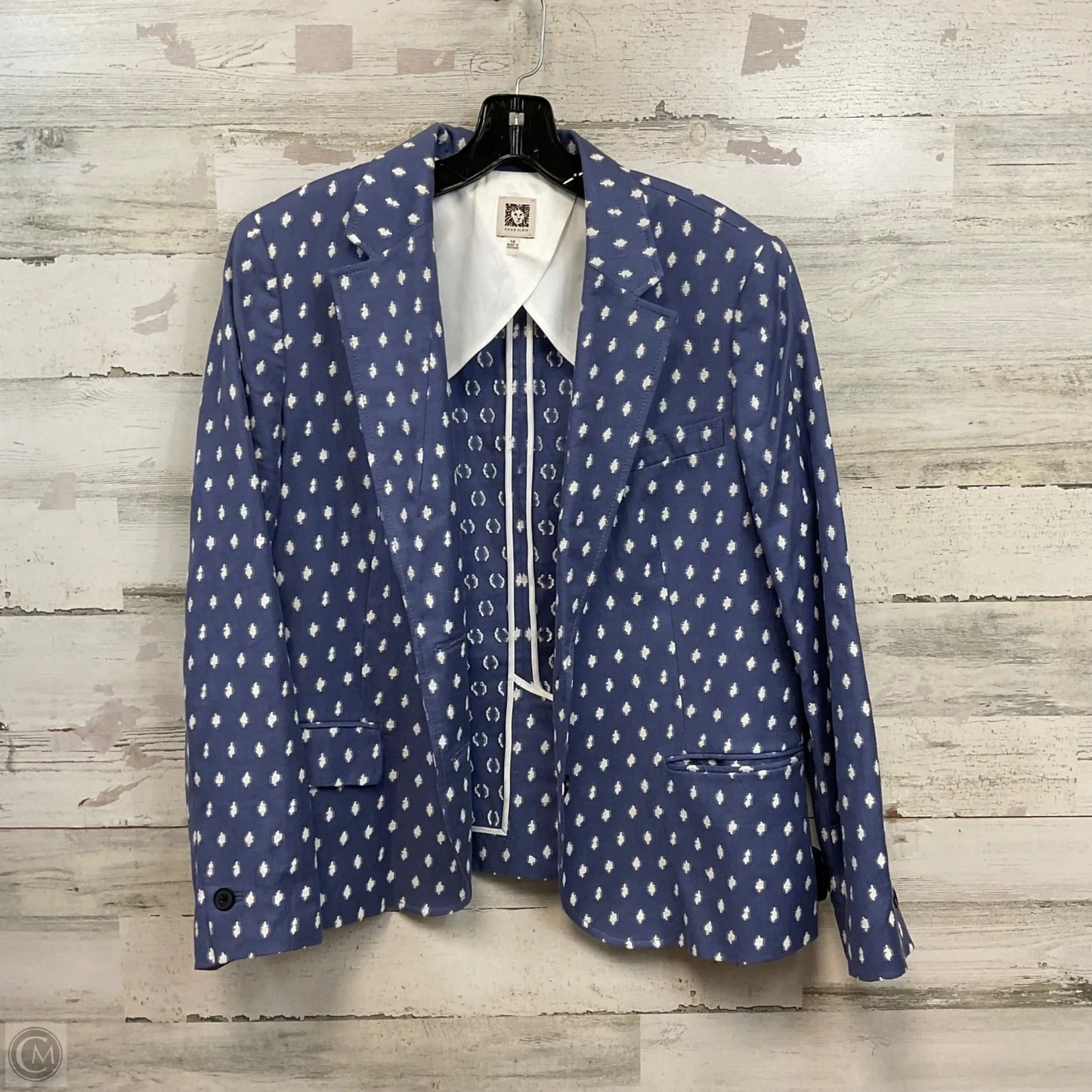 Blazer By Anne Klein In Blue, Size: Xl