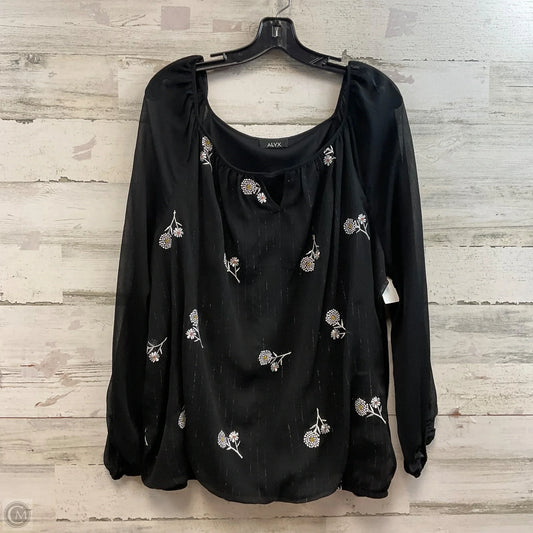 Blouse Long Sleeve By Alyx In Black, Size: 2x
