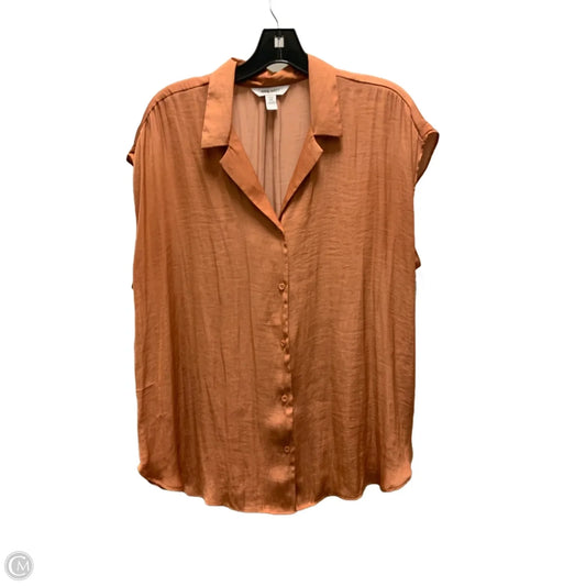 Blouse Short Sleeve By Nine West Apparel In Brown, Size: Xl