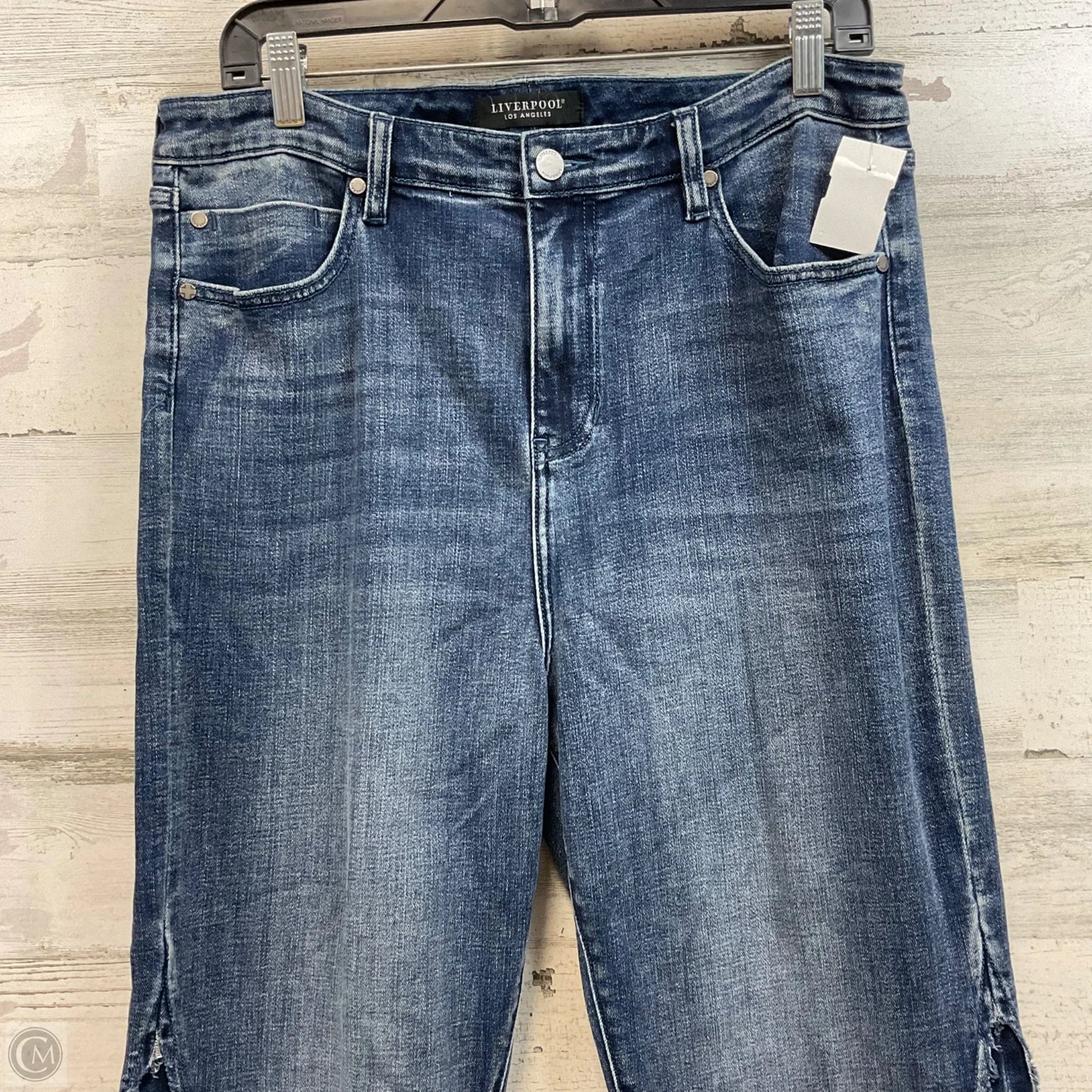 Jeans Wide Leg By Liverpool In Blue Denim, Size: 14