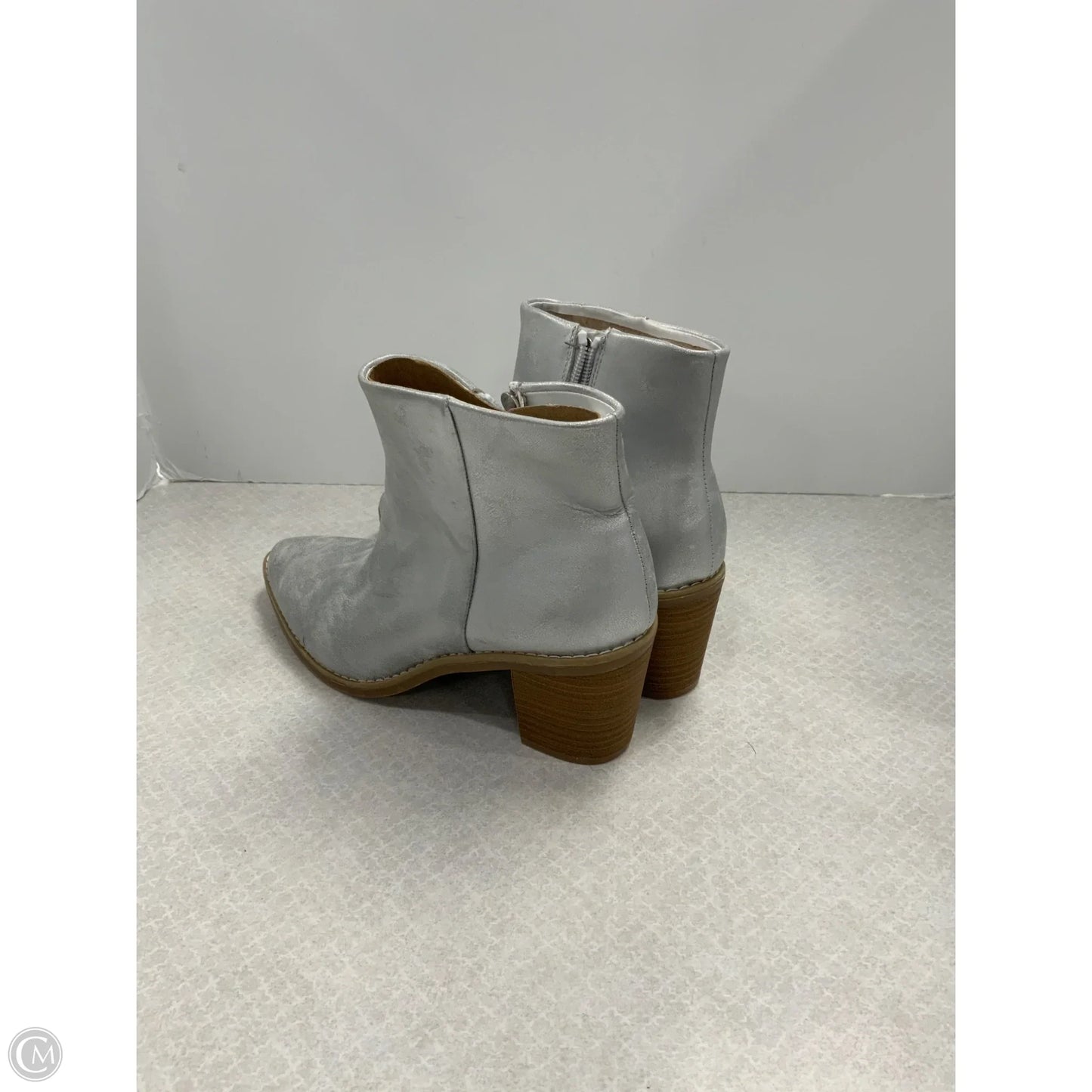 Boots Ankle Heels By Universal Thread In Silver, Size: 8.5