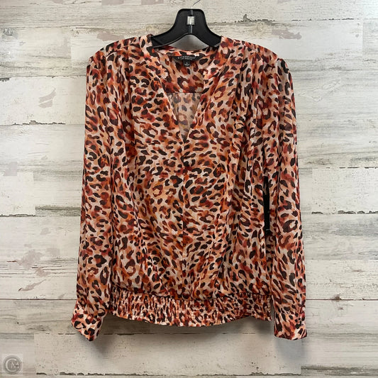 Blouse Long Sleeve By Liverpool In Brown, Size: S