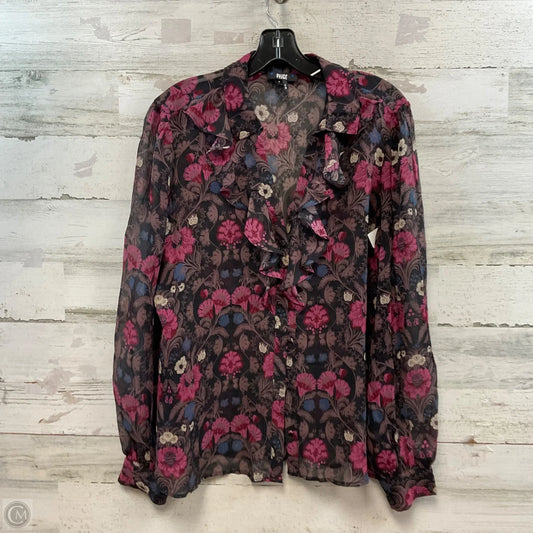 Blouse Long Sleeve By Paige In Black, Size: S