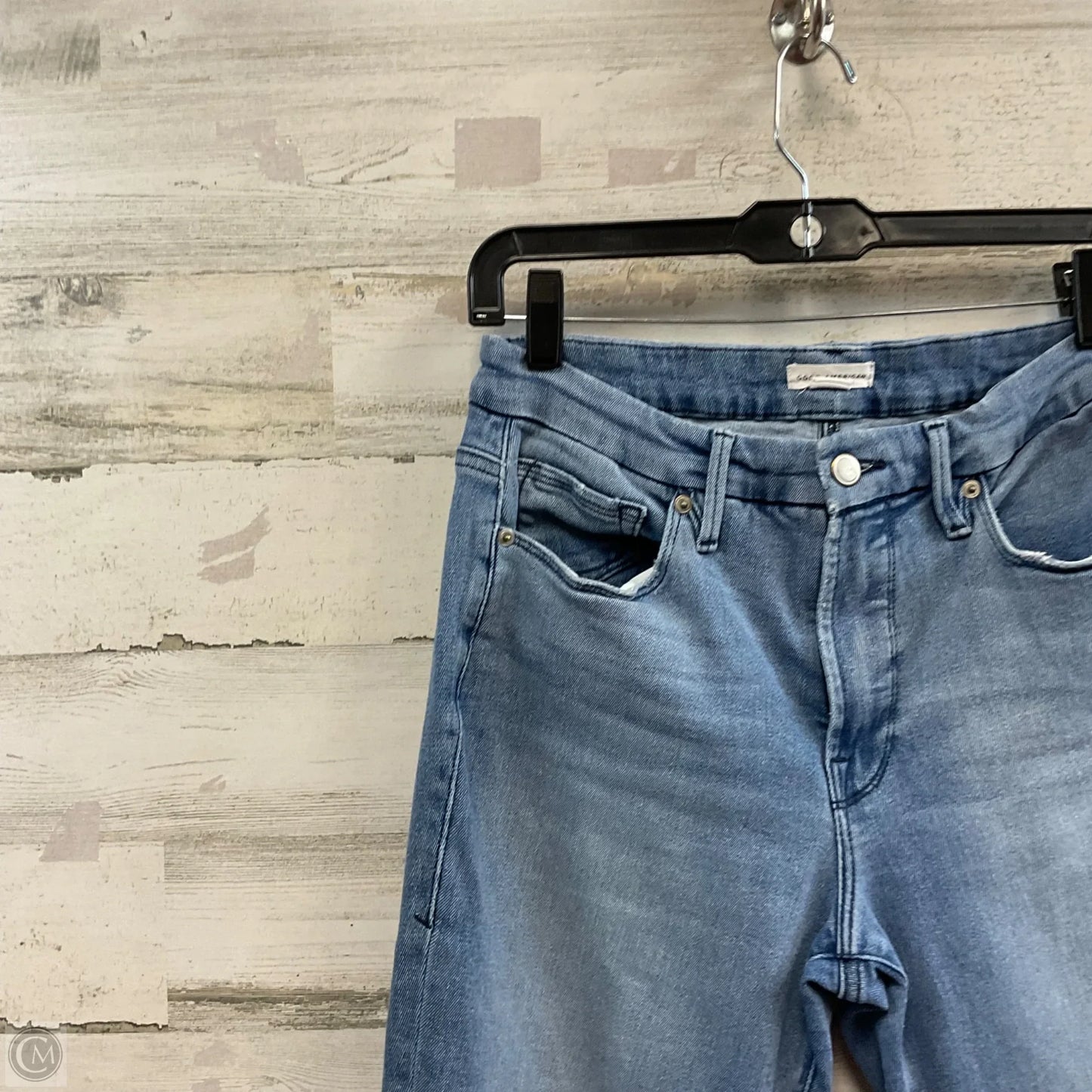 Jeans Straight By Good American In Blue Denim, Size: 8