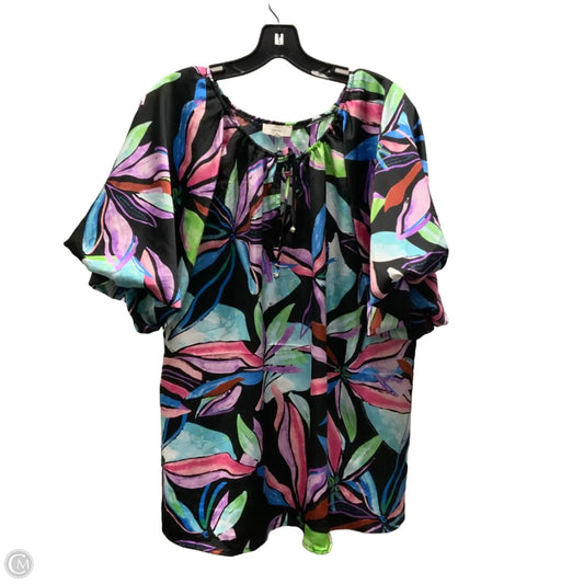 Blouse Short Sleeve By Entro In Black, Size: Xl