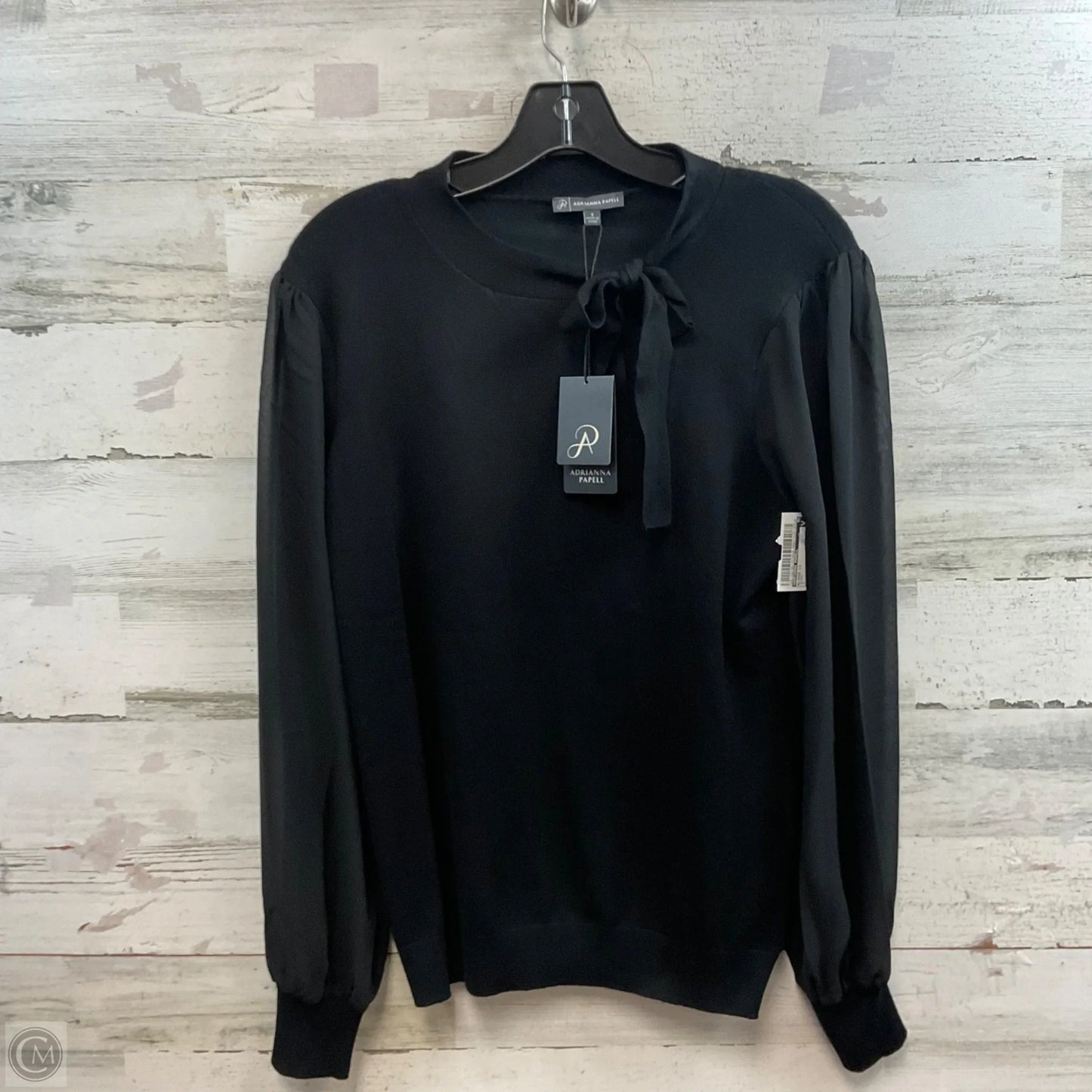 Blouse Long Sleeve By Adrianna Papell In Black, Size: S