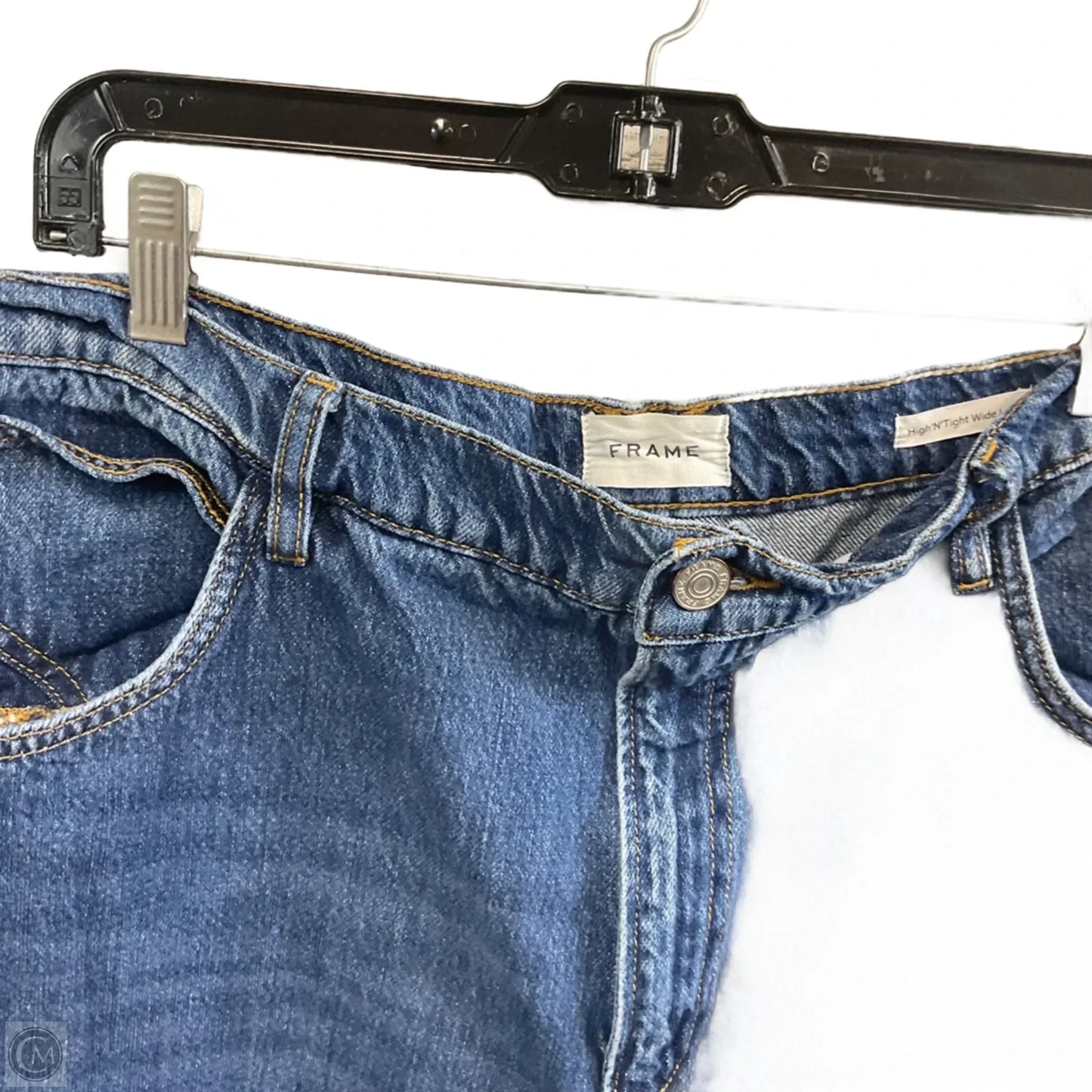 Jeans Wide Leg By Frame In Blue Denim, Size: 18