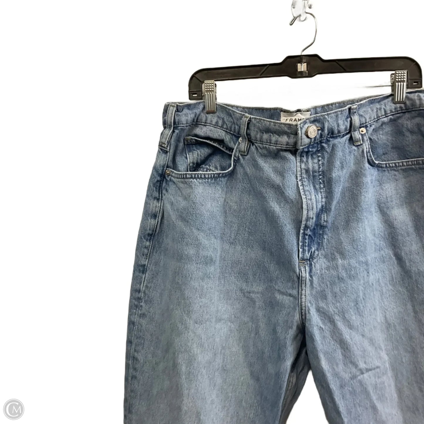 Jeans Wide Leg By Frame In Blue Denim, Size: 18