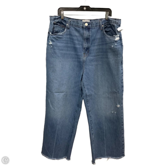 Jeans Wide Leg By Frame In Blue Denim, Size: 18