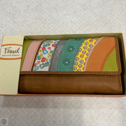 Wallet Leather By Fossil, Size: Large