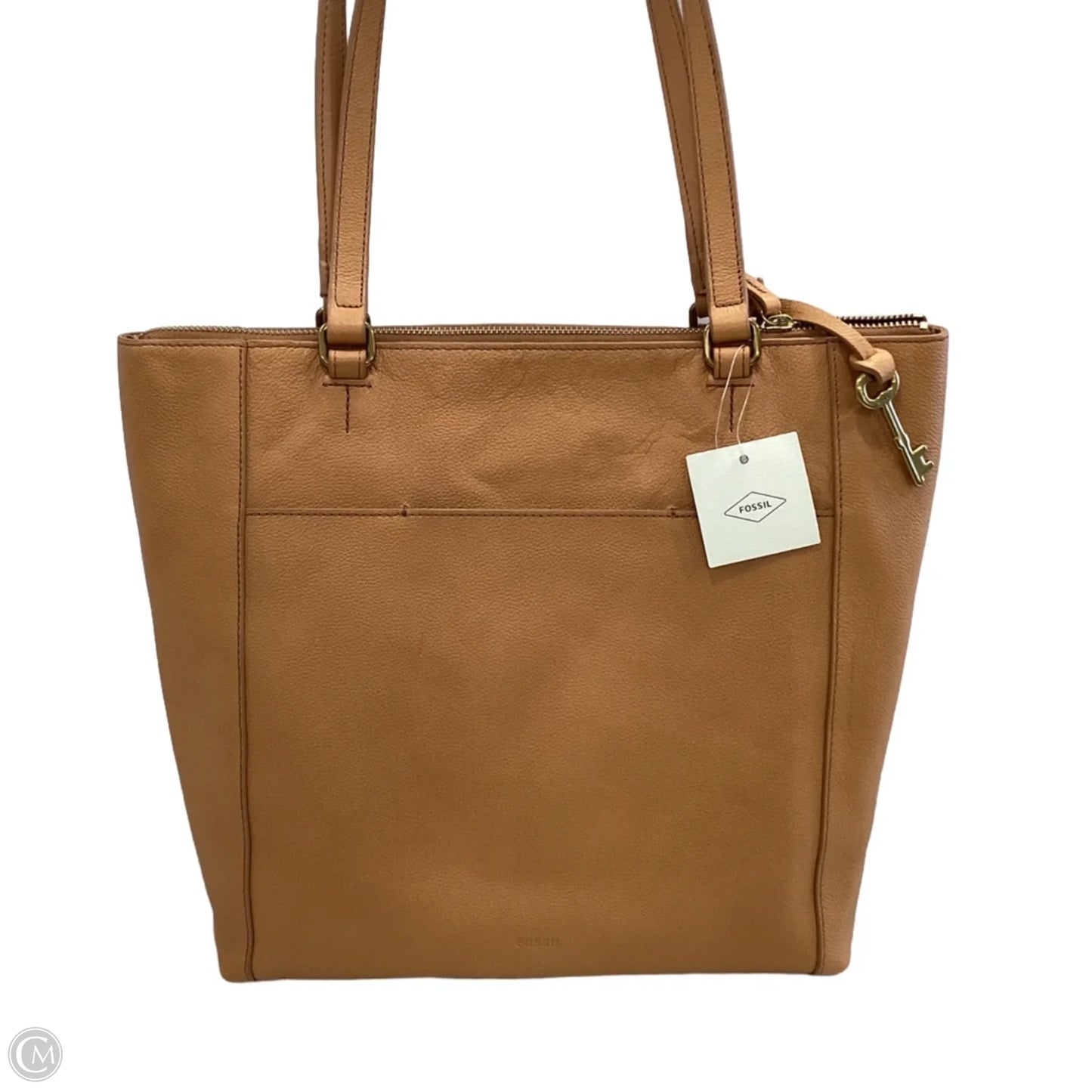 Handbag Leather By Fossil, Size: Medium