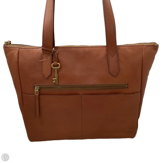 Handbag Leather By Fossil, Size: Medium