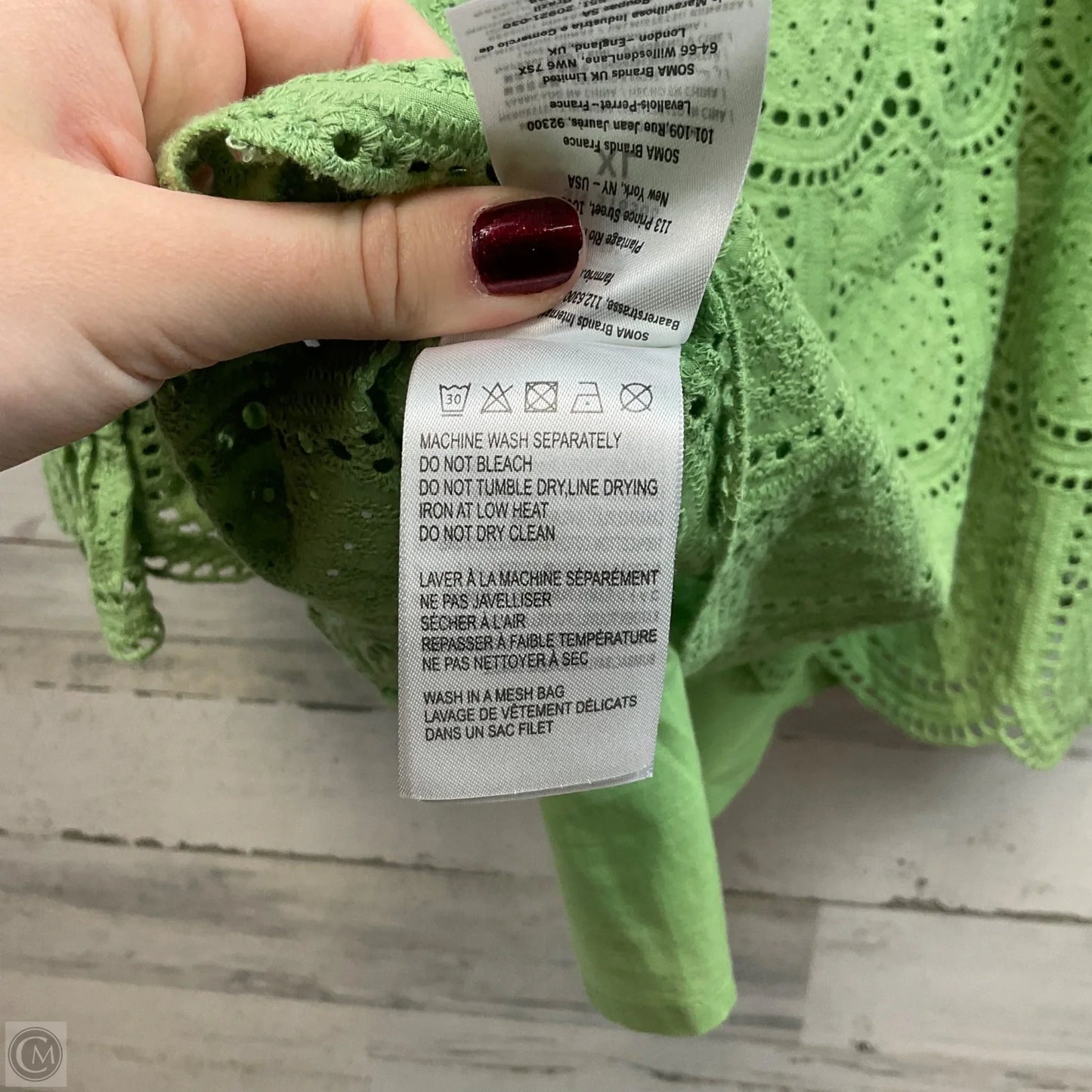 Blouse Short Sleeve By Farm Rio In Green, Size: Xl