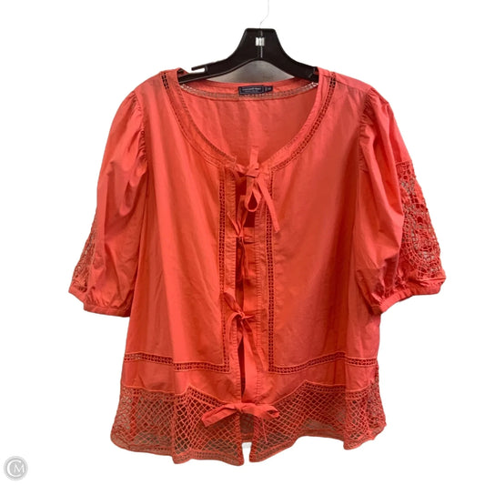 Top Short Sleeve By Vineyard Vines In Orange, Size: Xl