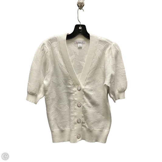 Sweater Short Sleeve By Liz Claiborne In White, Size: Xs