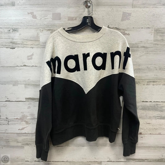 Sweatshirt Designer By Isabel Marant In Black & Grey, Size: S