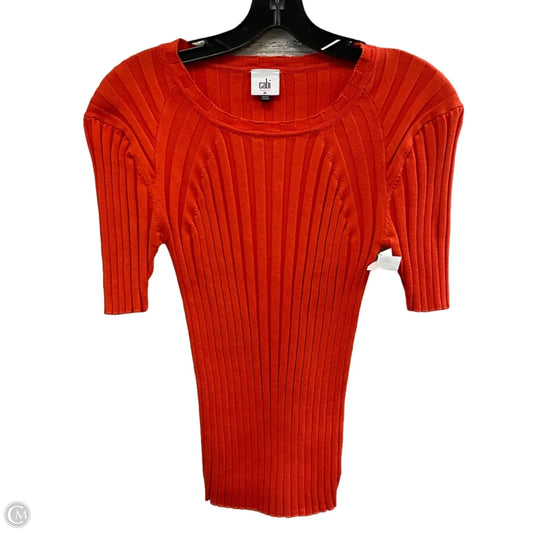 Sweater Short Sleeve By Cabi In Orange, Size: M