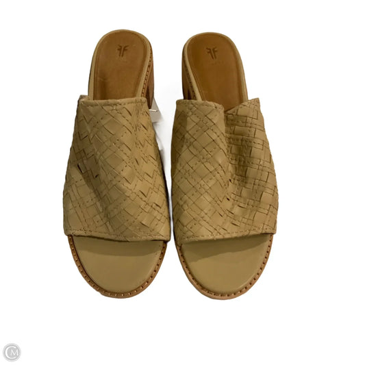 Sandals Heels Block By Frye In Brown, Size: 9.5