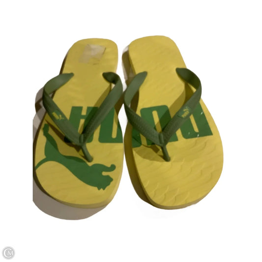 Sandals Flip Flops By Puma In Yellow, Size: 10.5