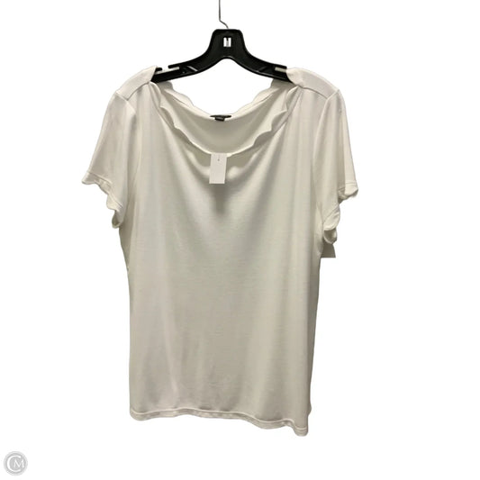 Top Short Sleeve By Ann Taylor In White, Size: Xxl
