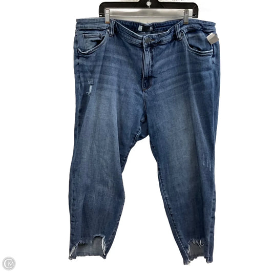 Jeans Straight By Kut In Blue Denim, Size: 22