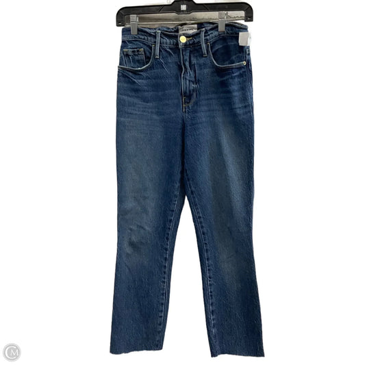 Jeans Straight By Frame In Blue Denim, Size: 0