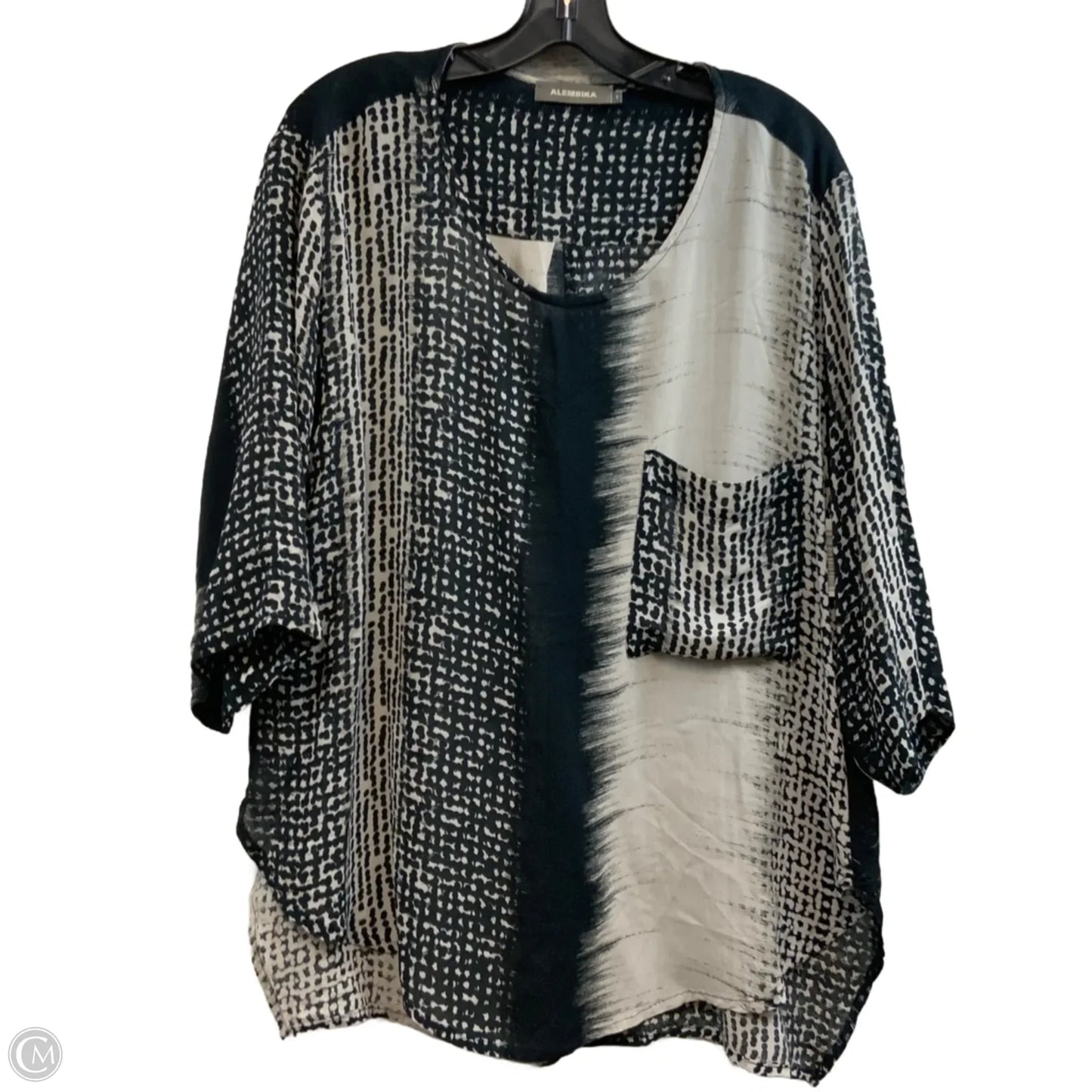 Blouse Short Sleeve By ALEMBIKA In Black, Size: S