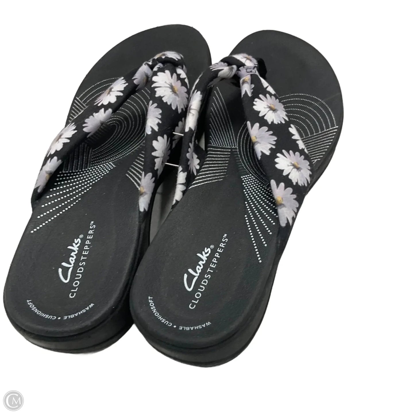Sandals Flip Flops By Clarks In Black, Size: 11