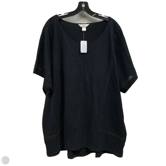 Top Short Sleeve By Cj Banks In Black, Size: 3x