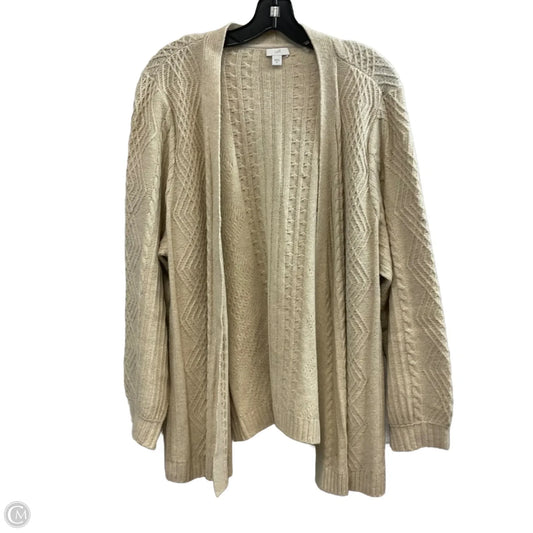 Sweater Cardigan By J. Jill In Beige, Size: 2x