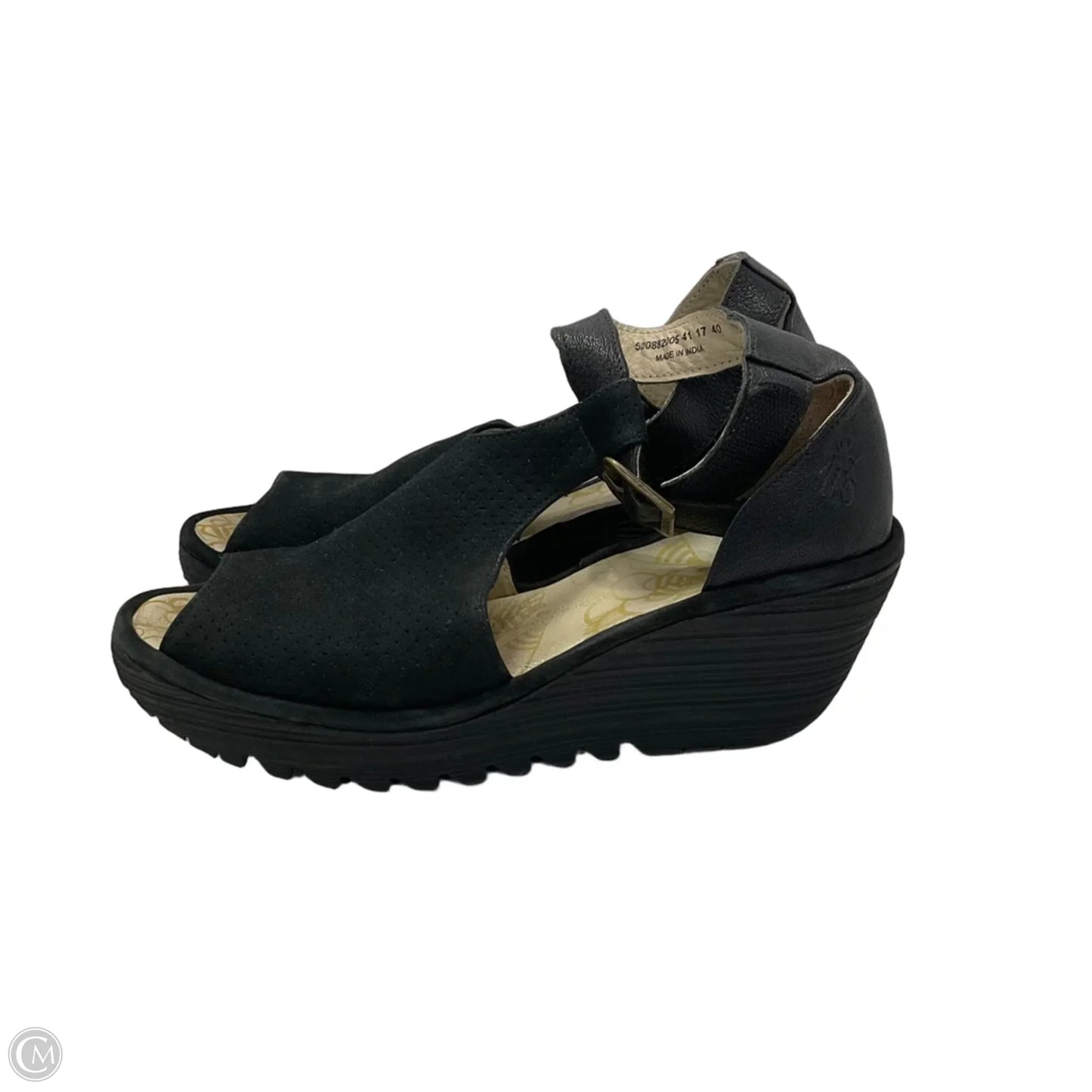 Sandals Heels Wedge By Fly London In Black, Size: 10