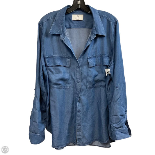 Blouse Long Sleeve By Babaton In Blue Denim, Size: L