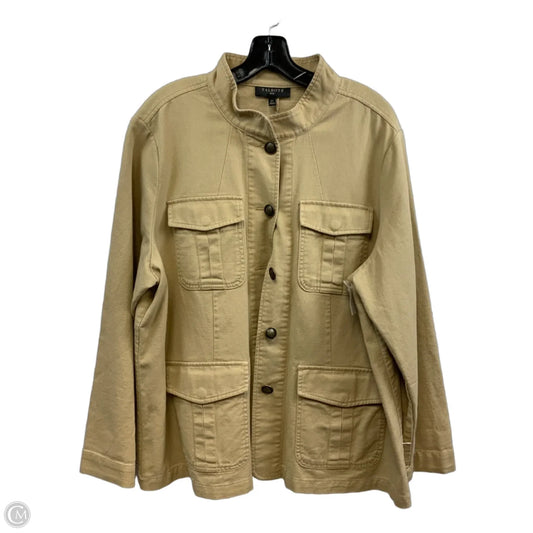 Jacket Denim By Talbots In Brown Denim, Size: 2x